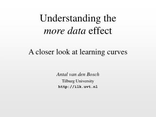 Understanding the more data effect A closer look at learning curves