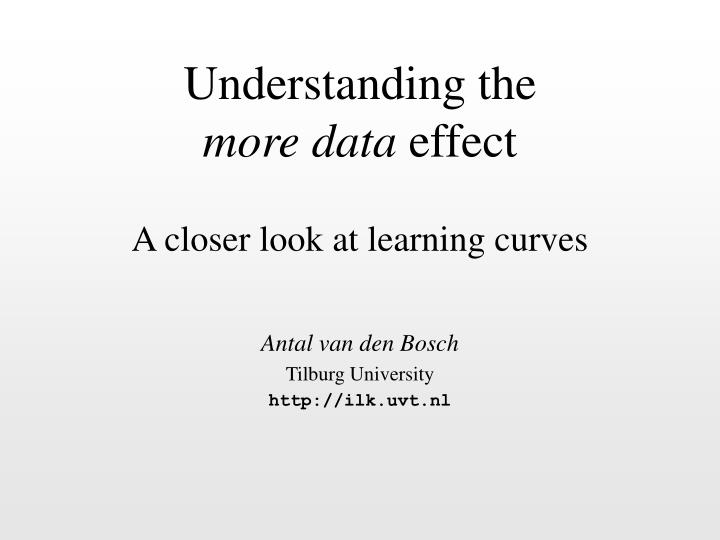 understanding the more data effect a closer look at learning curves
