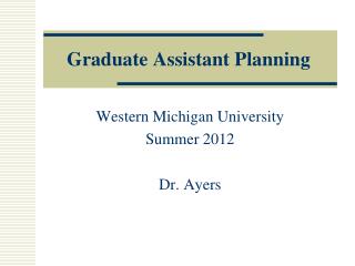 Graduate Assistant Planning