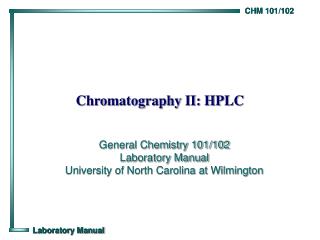 Chromatography II: HPLC