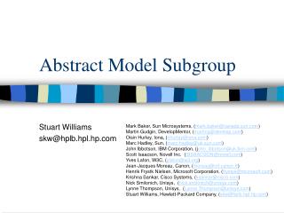 Abstract Model Subgroup