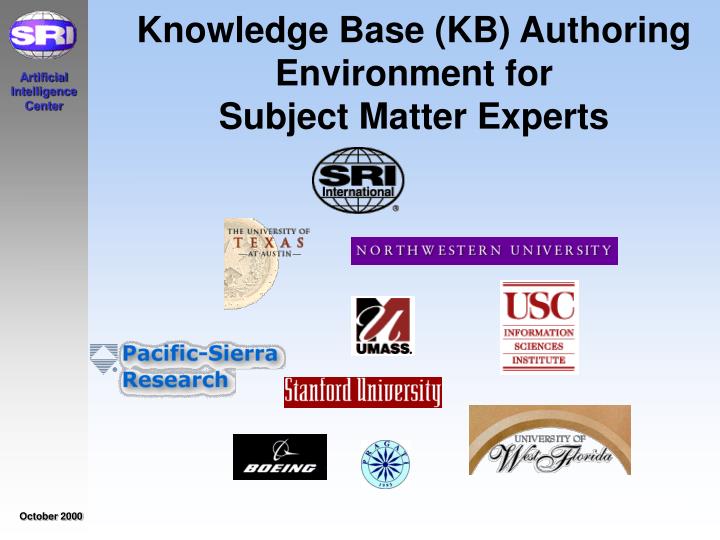 knowledge base kb authoring environment for subject matter experts