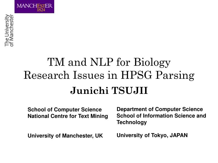 tm and nlp for biology research issues in hpsg parsing