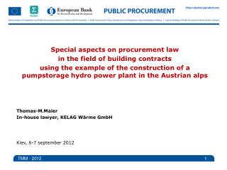 Special aspects on procurement law in the field of building contracts