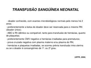 transfus o sang nea neonatal
