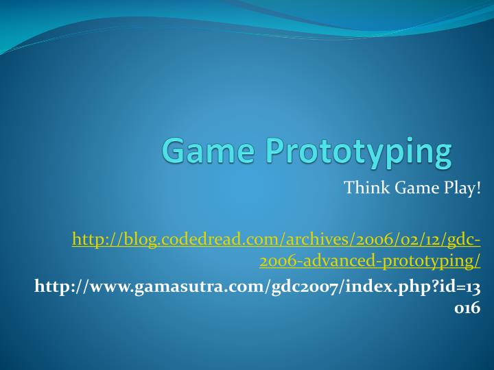 game prototyping