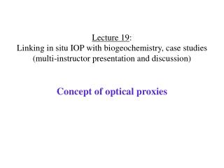 Concept of optical proxies