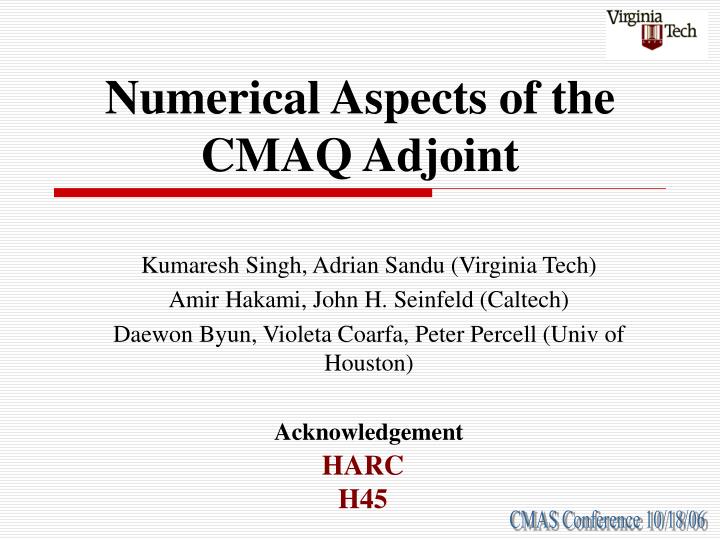 numerical aspects of the cmaq adjoint