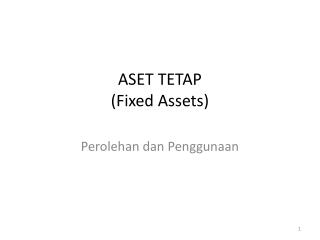 aset tetap fixed assets