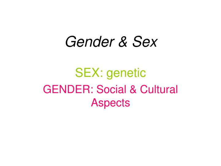 gender sex