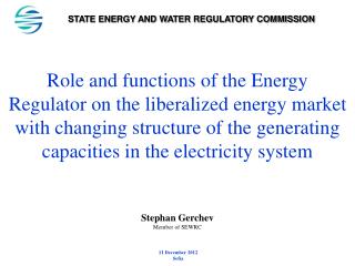 STATE ENERGY AND WATER REGULATORY COMMISSION