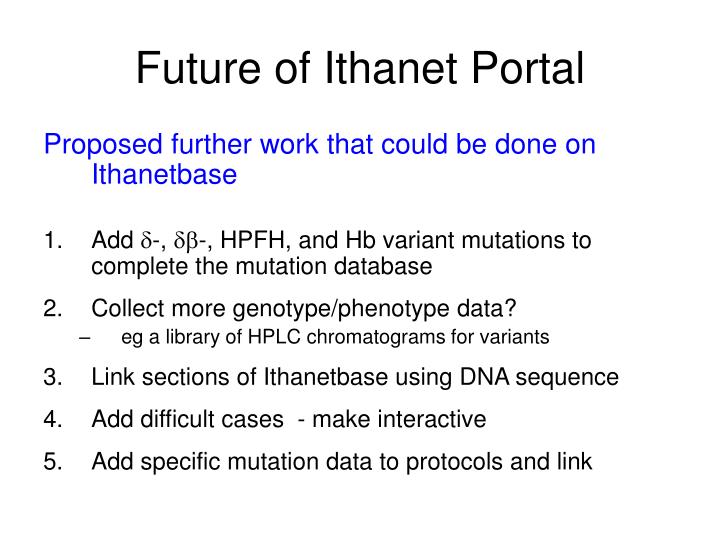 future of ithanet portal