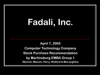 Fadali, Inc.