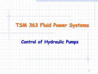 TSM 363 Fluid Power Systems