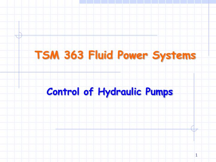 tsm 363 fluid power systems