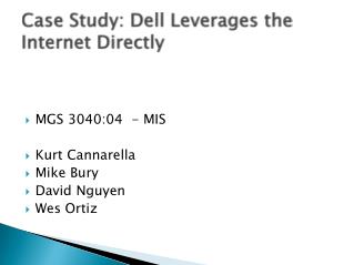 Case Study: Dell Leverages the Internet Directly