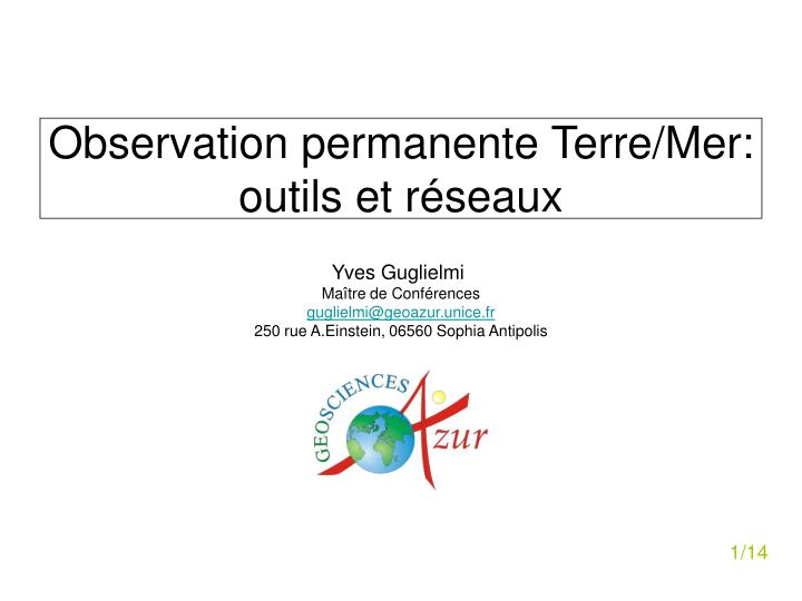 observation permanente terre mer outils et r seaux