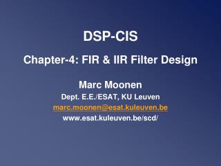 DSP-CIS Chapter-4: FIR &amp; IIR Filter Design
