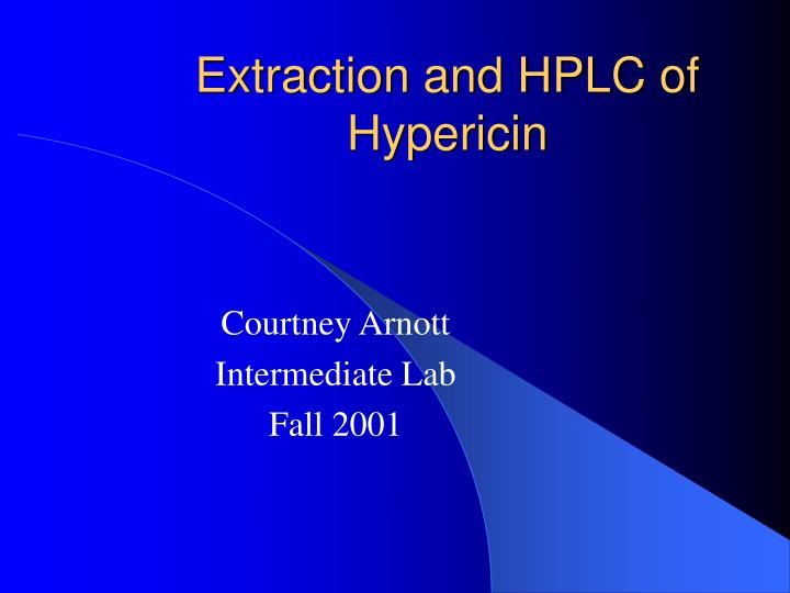 extraction and hplc of hypericin