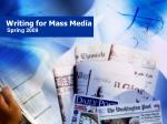 Writing for Mass Media