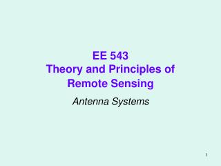 EE 543 Theory and Principles of Remote Sensing