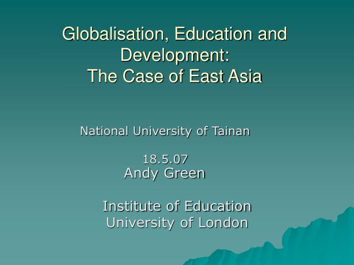 globalisation education and development the case of east asia