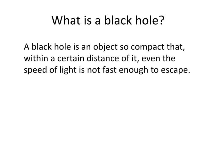 what is a black hole