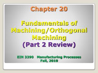 20.3 Energy and Power in Machining