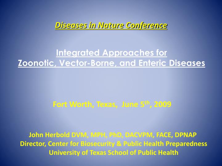 diseases in nature conference