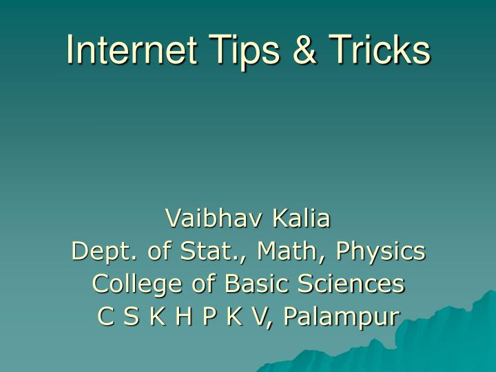 internet tips tricks