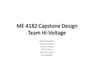 ME 4182 Capstone Design Team Hi-Voltage