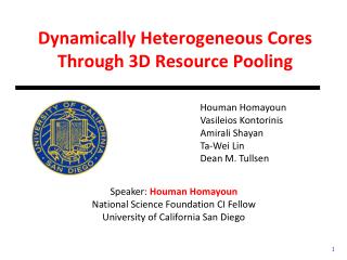 Dynamically Heterogeneous Cores Through 3D Resource Pooling