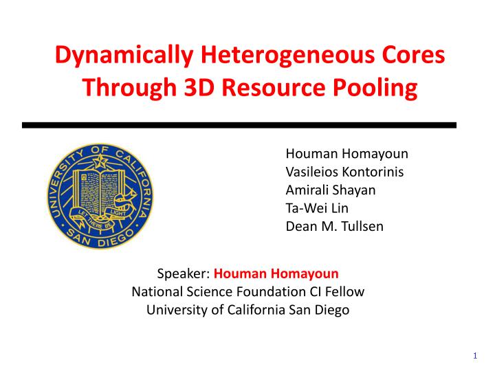 dynamically heterogeneous cores through 3d resource pooling