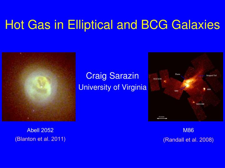 hot gas in elliptical and bcg galaxies