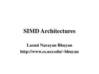 SIMD Architectures