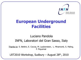 European Underground Facilities