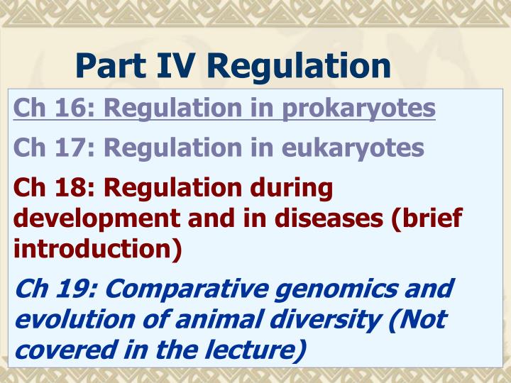 part iv regulation