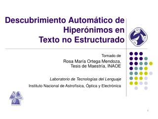 descubrimiento autom tico de hiper nimos en texto no estructurado