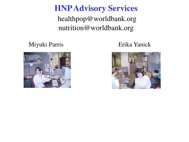 hnp advisory services healthpop@worldbank org nutrition@worldbank org