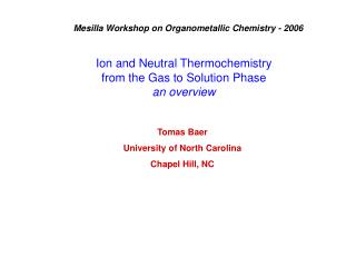 Ion and Neutral Thermochemistry from the Gas to Solution Phase an overview