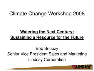 Climate Change Workshop 2008