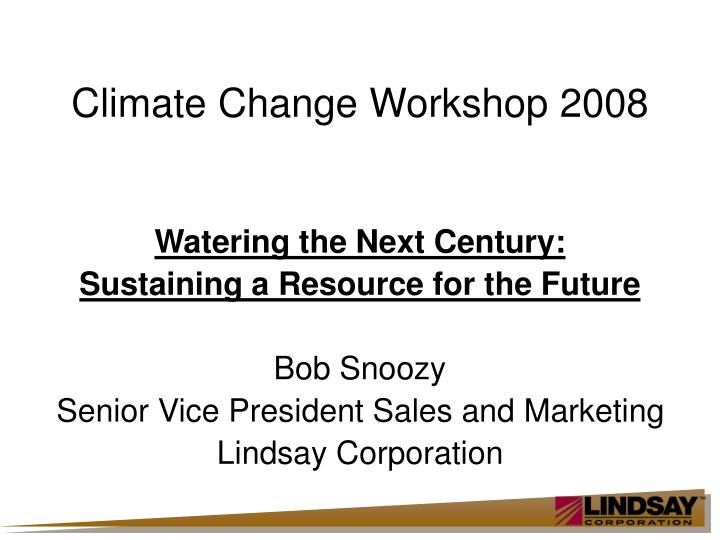 climate change workshop 2008