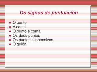 os signos de puntuaci n