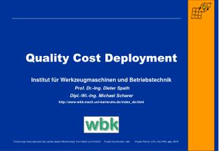 quality cost deployment