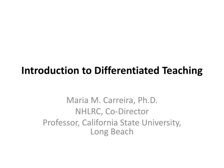 introduction to differentiated teaching