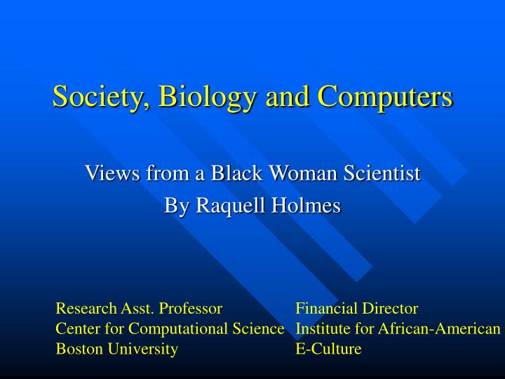 society biology and computers