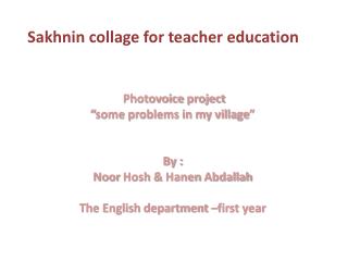Sakhnin collage for teacher education