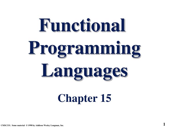 functional programming languages chapter 15