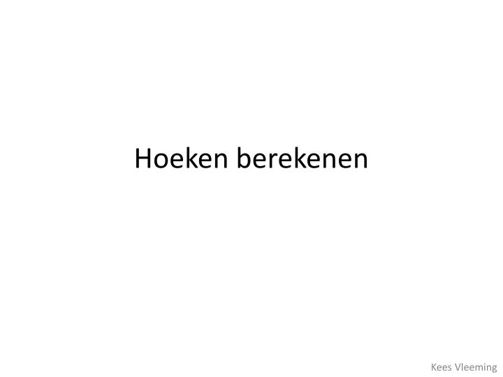 hoeken berekenen