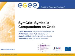 SymGrid: Symbolic Computations on Grids